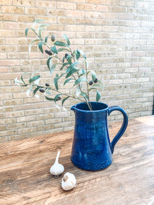 Cobalt blue | extra large ceramic jug | pitcher | vase | Mediterranean farmhouse style