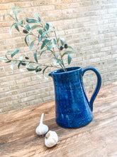 Load image into Gallery viewer, Cobalt blue | extra large ceramic jug | pitcher | vase | Mediterranean farmhouse style