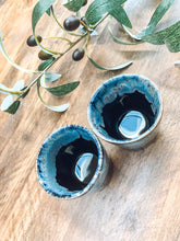 Load image into Gallery viewer, Black | espresso cups | stoneware | set of two