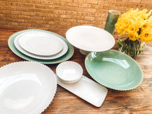 Load image into Gallery viewer, White pearl edge | rectangular tray | serving plate | decorative tray | beautiful stoneware