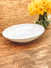 Load image into Gallery viewer, White pearl edge | extra large serving bowl | fruit bowl | beautiful stoneware
