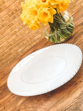 Load image into Gallery viewer, White pearl edge | large oblong platter | serving platter | beautiful stoneware