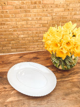 Load image into Gallery viewer, White pearl edge | medium oblong platter | serving platter | beautiful stoneware