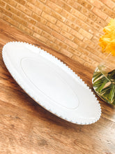 Load image into Gallery viewer, White pearl edge | medium oblong platter | serving platter | beautiful stoneware
