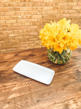 Load image into Gallery viewer, White pearl edge | rectangular tray | serving plate | decorative tray | beautiful stoneware