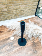 Load image into Gallery viewer, Black cast iron effect | candlestick holder | decorative accessory