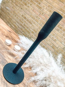 Black cast iron effect | candlestick holder | decorative accessory