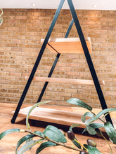 Load image into Gallery viewer, Triple layer | mango wood and black metal | serving tower | antipasti boards | serving boards