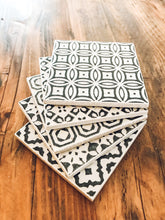 Load image into Gallery viewer, Monochrome | multi pattern | ceramic coaster | set of five