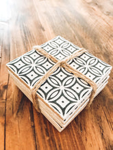 Load image into Gallery viewer, Monochrome | multi pattern | ceramic coaster | set of five
