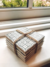 Load image into Gallery viewer, Monochrome | multi pattern | ceramic coaster | set of five