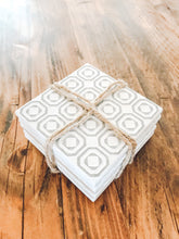 Load image into Gallery viewer, Light grey | multi pattern | ceramic coaster | set of five