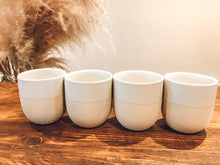 Load image into Gallery viewer, Textured white | flat white | coffee cups | set of four