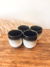 Load image into Gallery viewer, Black ombré | flat white | coffee cups | set of four