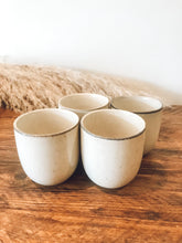 Load image into Gallery viewer, Textured black | flat white | coffee cups | set of four