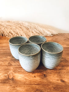Speckled grey | flat white | coffee cups | set of four