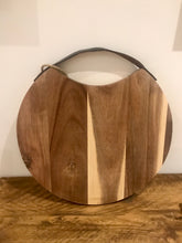 Load image into Gallery viewer, Round wooden board | natural acacia | cheese board | serving plank | serving board | antipasti board