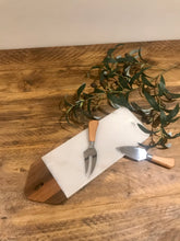 Load image into Gallery viewer, Natural acacia and marble | cheese board | serving board | antipasti board