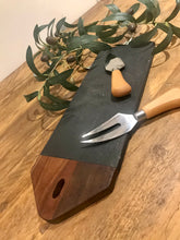 Load image into Gallery viewer, Natural acacia and slate | cheese board | serving board | antipasti board