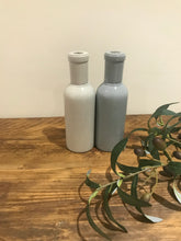 Load image into Gallery viewer, Salt and pepper mill set | smooth matt ceramic | white and stone