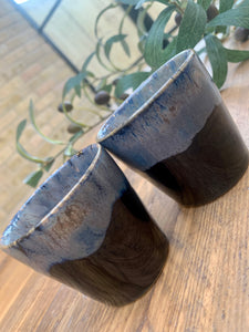 Black flat white | cortado | coffee cups | set of two