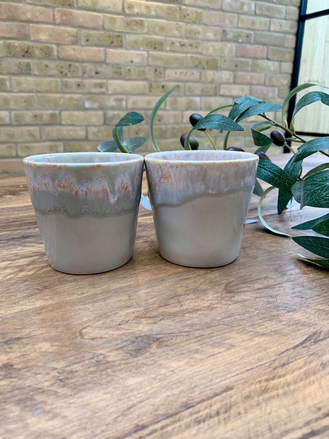 Grey flat white | cortado | coffee cups | set of two