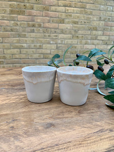 Grey flat white | cortado | coffee cups | set of two