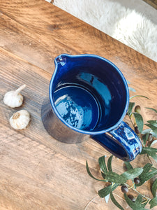 Cobalt blue | extra large ceramic jug | pitcher | vase | Mediterranean farmhouse style