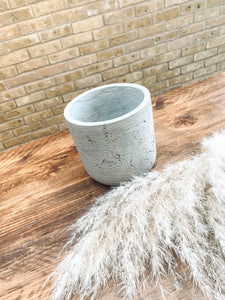 Textured concrete planter | light grey | small | indoor planter