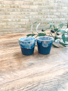 Grey | espresso cups | stoneware | set of two