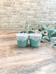 Grey | espresso cups | stoneware | set of two