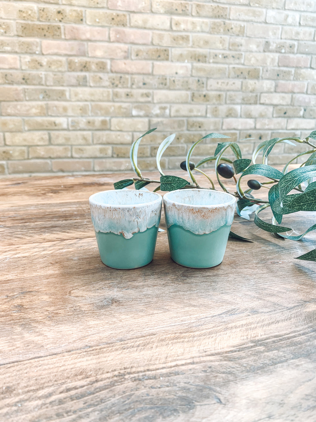 Terracotta espresso cups | stoneware | set of two