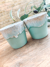 Load image into Gallery viewer, Aqua | espresso cups | stoneware | set of two
