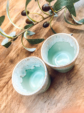 Load image into Gallery viewer, Aqua | espresso cups | stoneware | set of two
