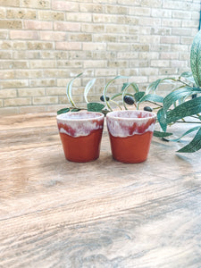 Terracotta espresso cups | stoneware | set of two