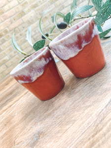 Terracotta espresso cups | stoneware | set of two