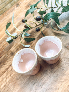 Soft pink | espresso cups | stoneware | set of two