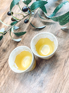 Yellow espresso cups | stoneware | set of two