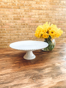 White pearl edge | extra large cake stand | beautiful stoneware