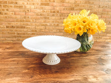 Load image into Gallery viewer, White pearl edge | extra large cake stand | beautiful stoneware
