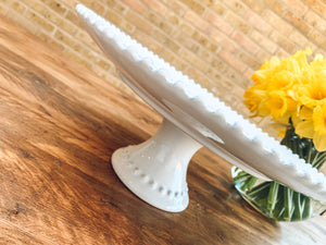 White pearl edge | extra large cake stand | beautiful stoneware