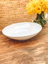 Load image into Gallery viewer, White pearl edge | extra large serving bowl | fruit bowl | beautiful stoneware
