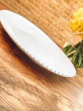Load image into Gallery viewer, White pearl edge | large oblong platter | serving platter | beautiful stoneware
