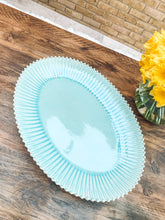 Load image into Gallery viewer, Aqua pearl edge | extra large oblong platter | serving platter | beautiful stoneware
