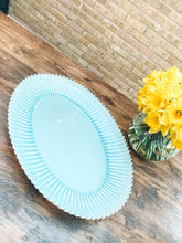 Load image into Gallery viewer, Aqua pearl edge | extra large oblong platter | serving platter | beautiful stoneware
