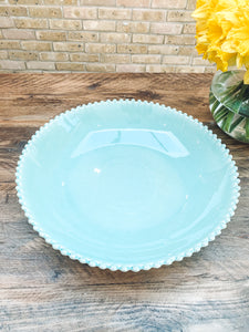 Aqua pearl edge | extra large serving bowl | statement bowl | fruit bowl | beautiful stoneware
