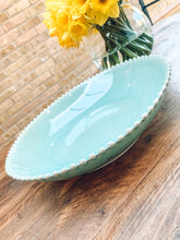 Load image into Gallery viewer, Aqua pearl edge | extra large serving bowl | statement bowl | fruit bowl | beautiful stoneware
