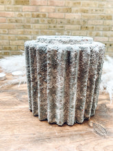 Load image into Gallery viewer, Rustic stone effect vase | terracotta base | textured grey and beige with gorgeous detail
