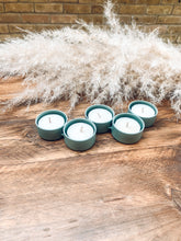 Load image into Gallery viewer, Muted green | metal tea light holder | indoor and outdoor | candle holder
