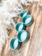 Load image into Gallery viewer, Muted green | metal tea light holder | indoor and outdoor | candle holder
